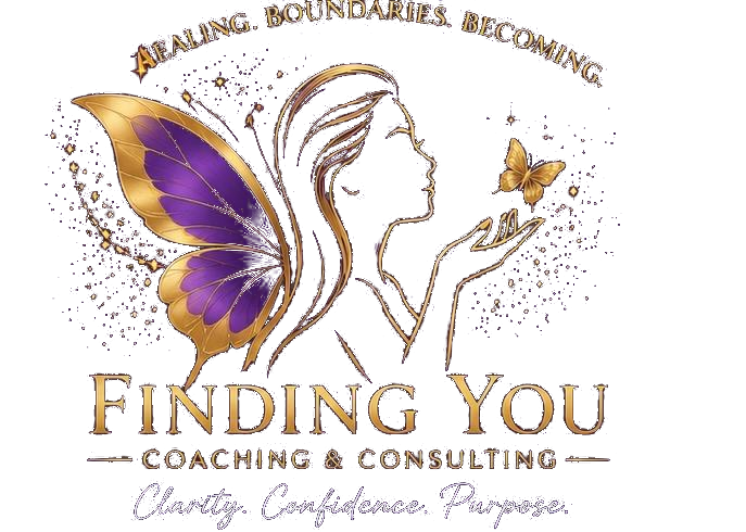 Finding You Coaching & Consulting — butterfly and silhouette emblem