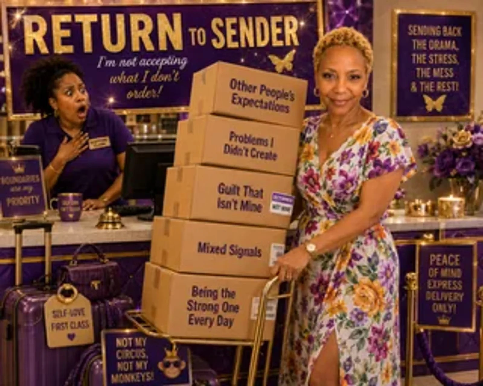 Sharon Terry at the Return to Sender community event on boundaries and emotional healing